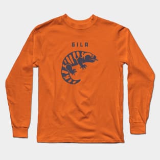 Gila, Mexican beaded lizards. Stylized art for reptile fans in dark ink Long Sleeve T-Shirt